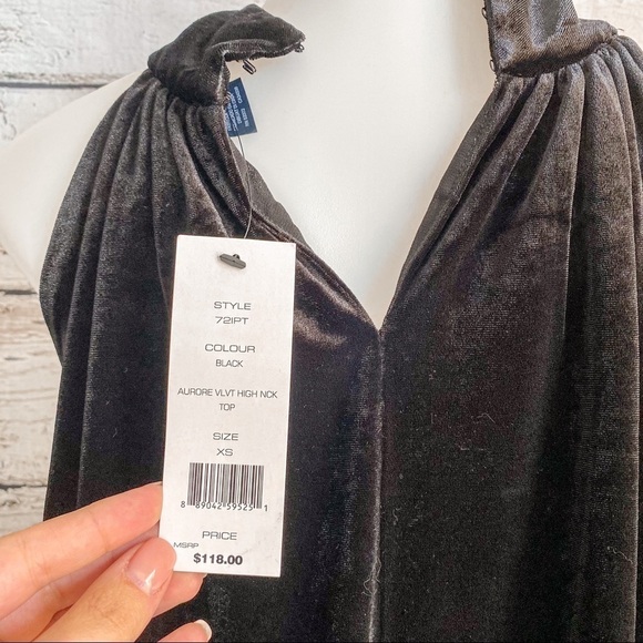 NWT French Connection velvet halter top - Picture 2 of 6